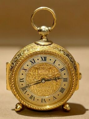 Vintage Imhof Swiss Brass Travel Alarm Clock Ornate Gold Tone Working
